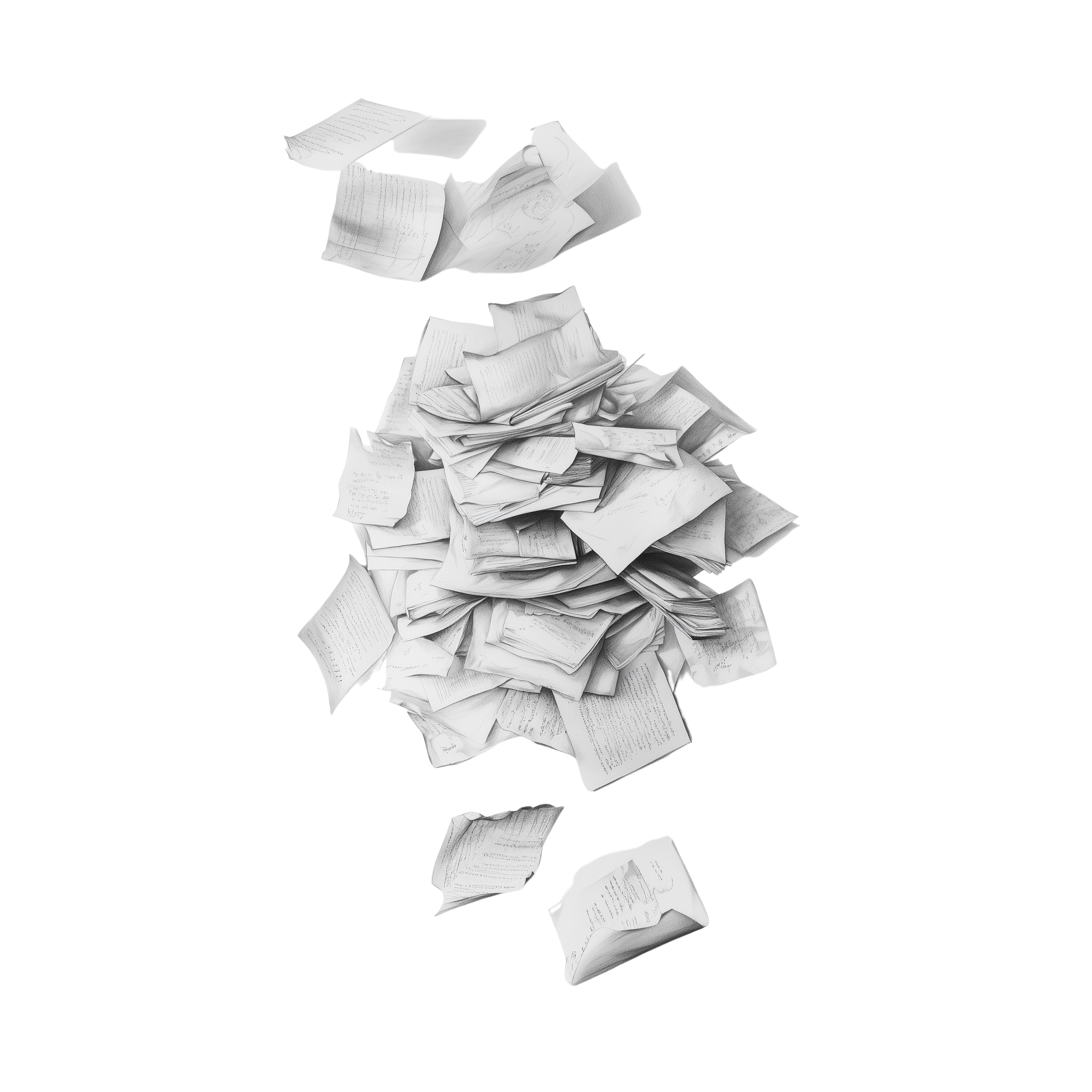 Documents flying into organized structure