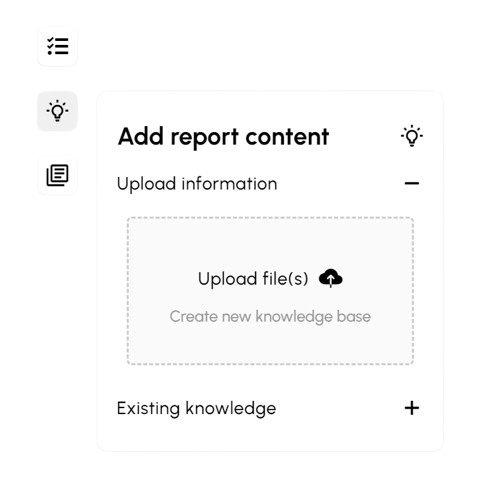 Upload knowledge and documents
